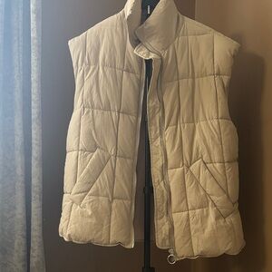Women's Cream Quilted Vest